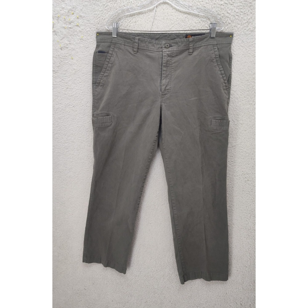 Weatherproof Men Pants 38x30 Green Cotton Blend Straight Leg Regular Fit Trouser